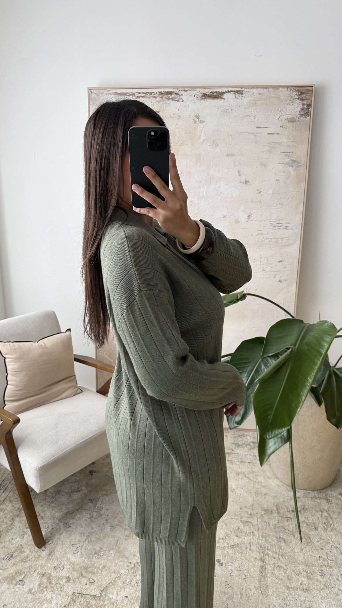 Ensemble pantalon et haut col chemise | Myria