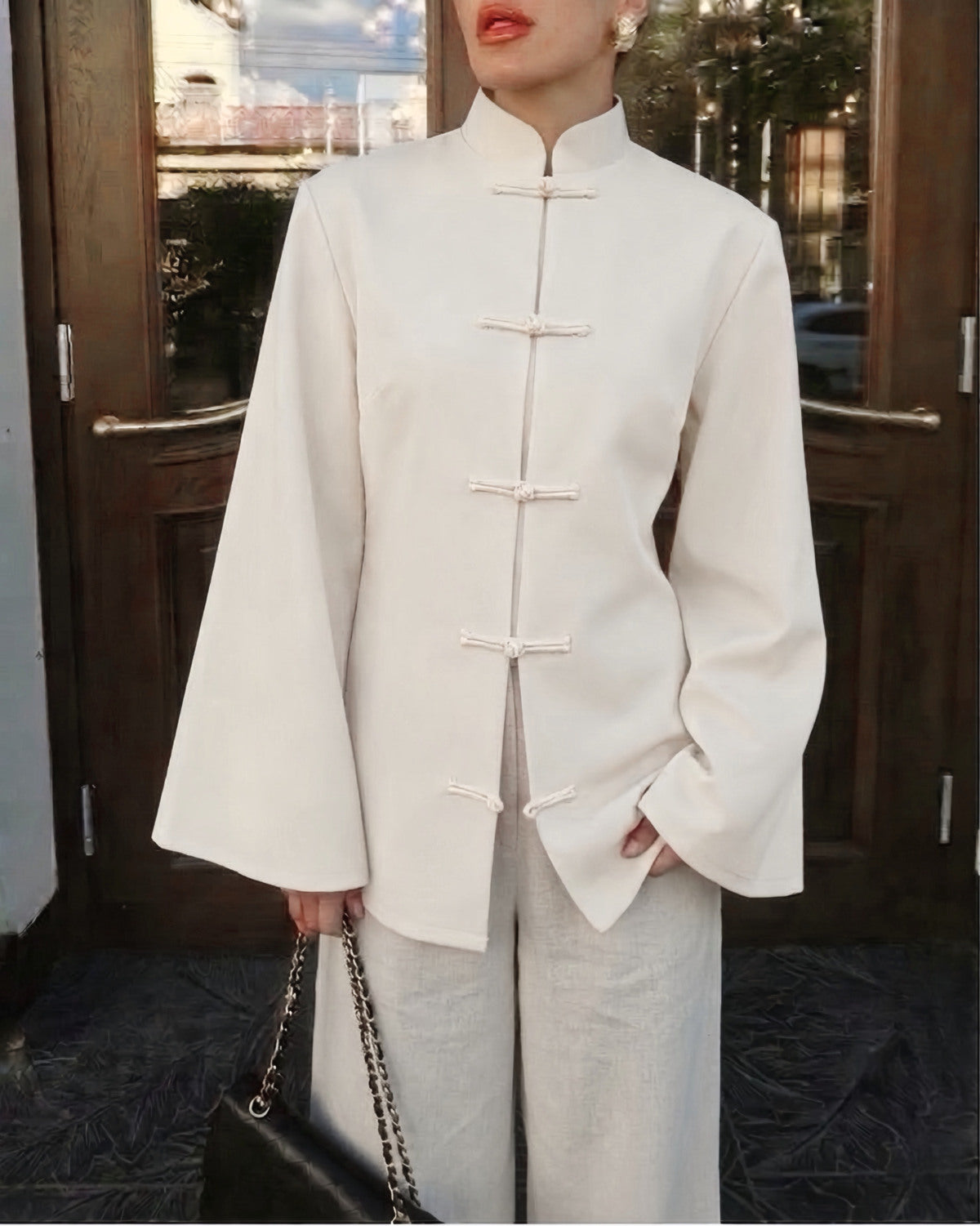 Blouse asiatique à col Mao | Céline