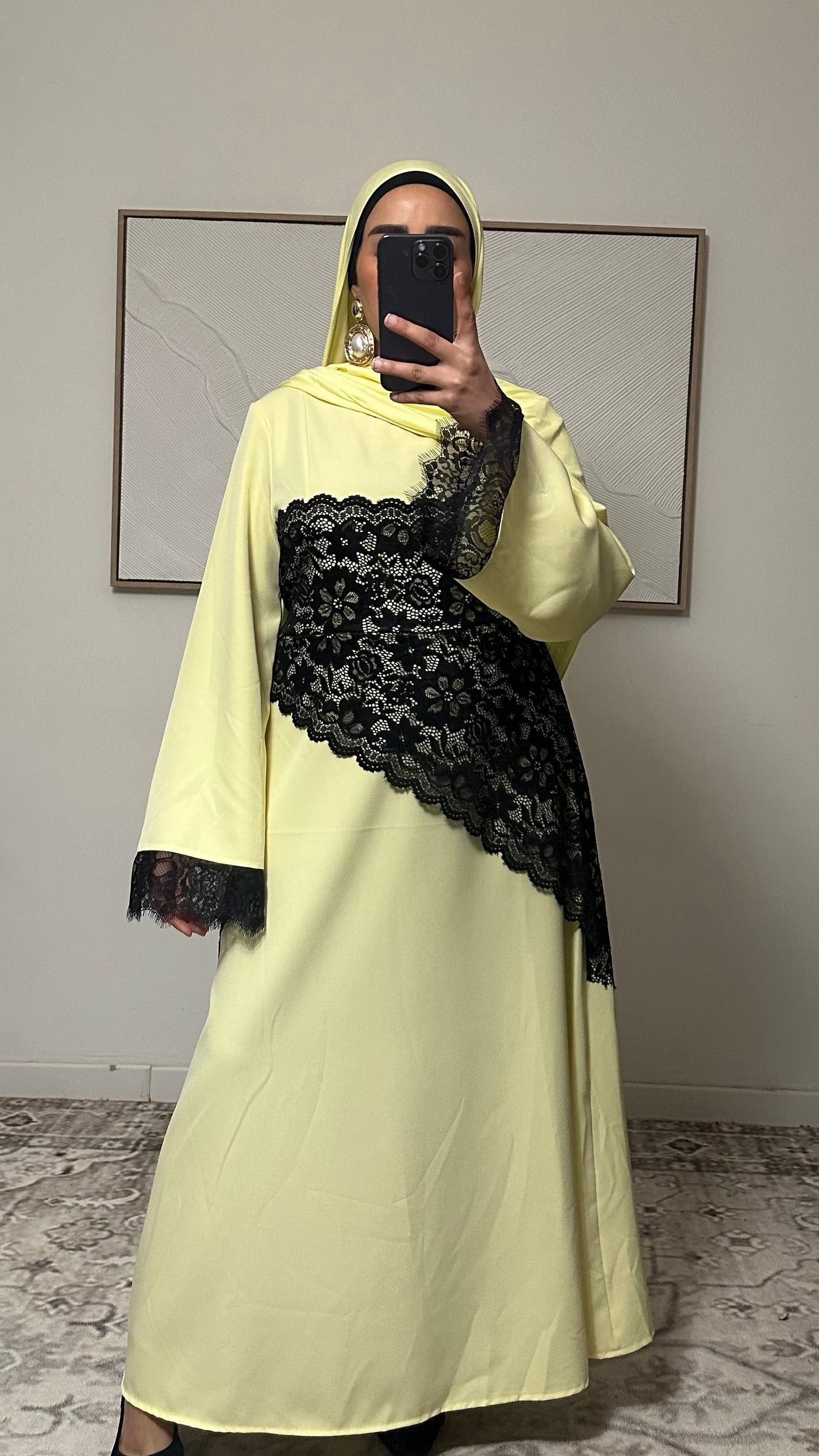 Robe longue en dentelle