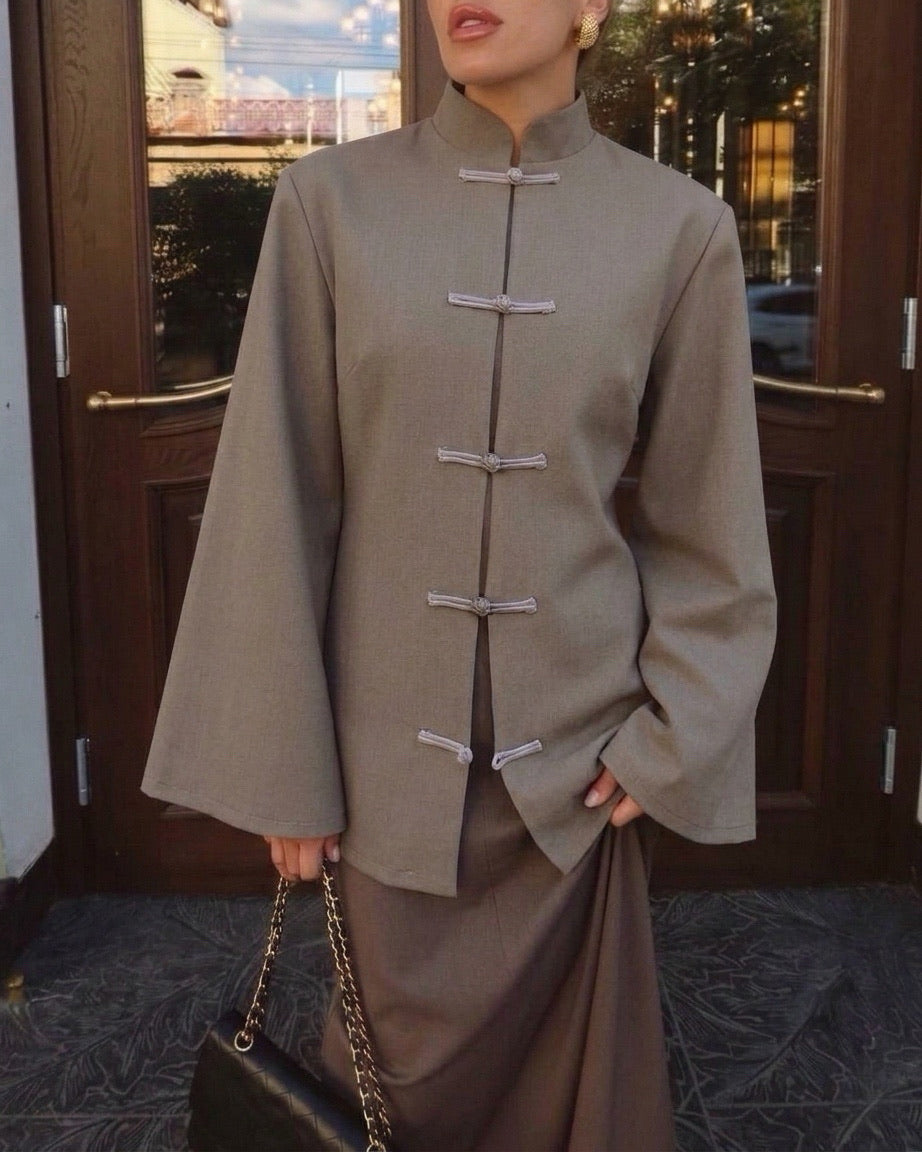 Blouse asiatique à col Mao | Céline