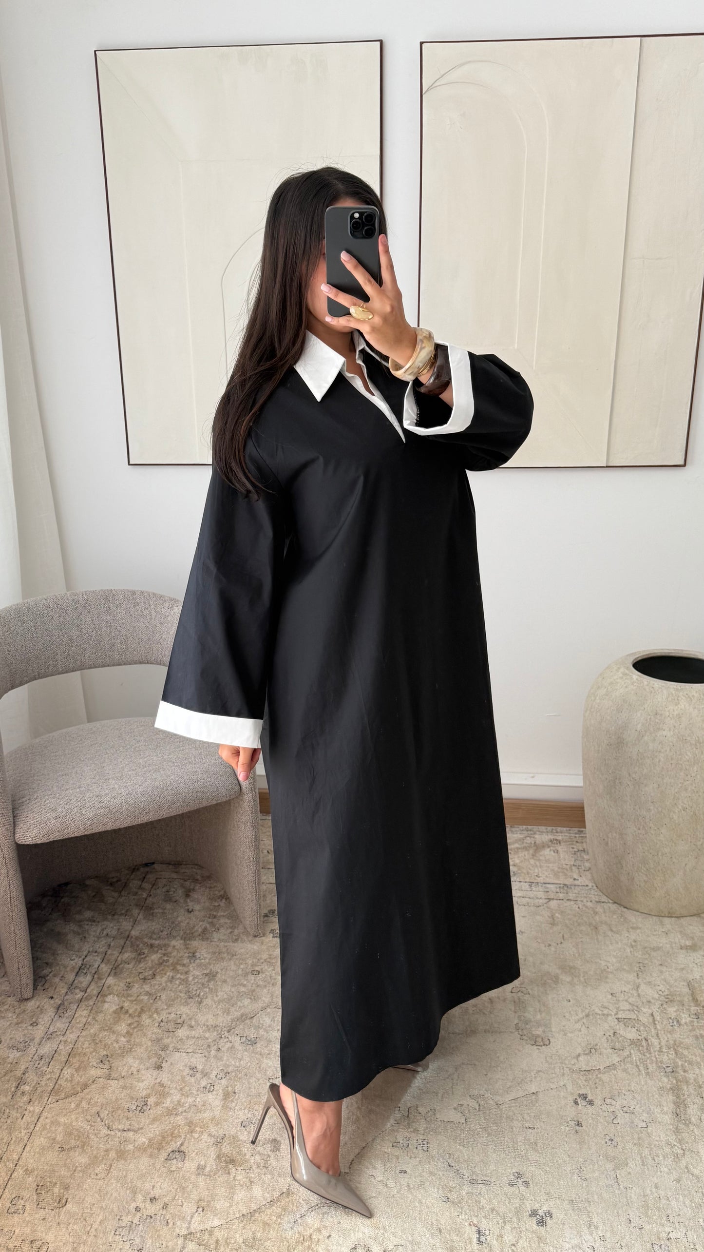 Robe longue en coton | Romy