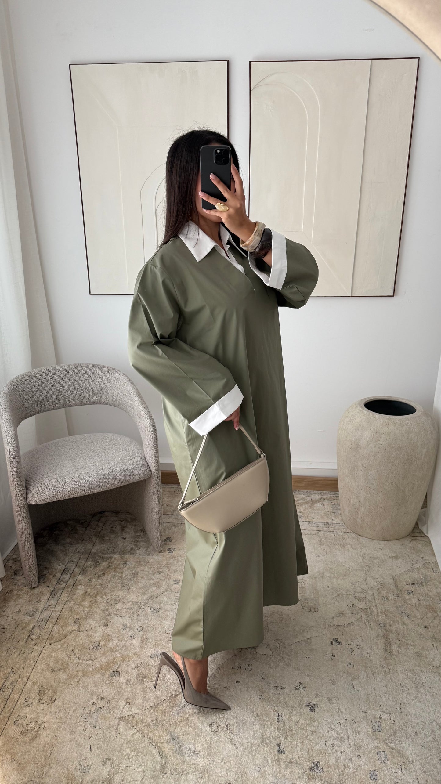 Robe longue en coton | Romy