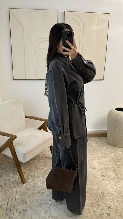 Ensemble en jean pantalon et haut asymétrique | Sana