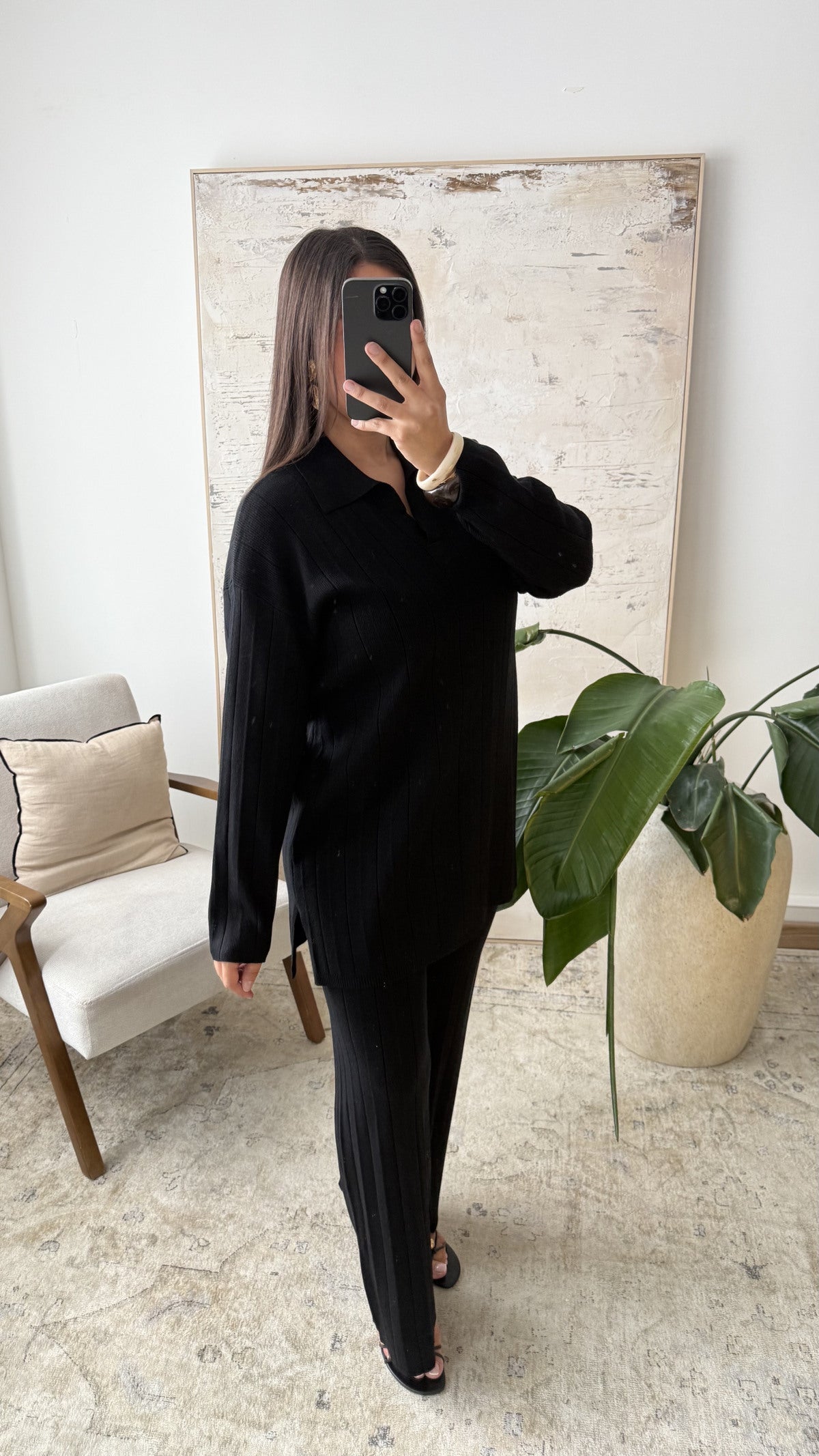 Ensemble pantalon et haut col chemise | Myria