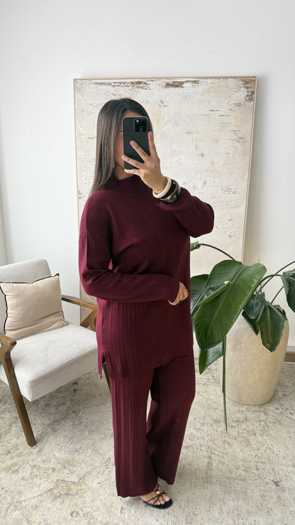 Ensemble côtelé col chemise | Noura