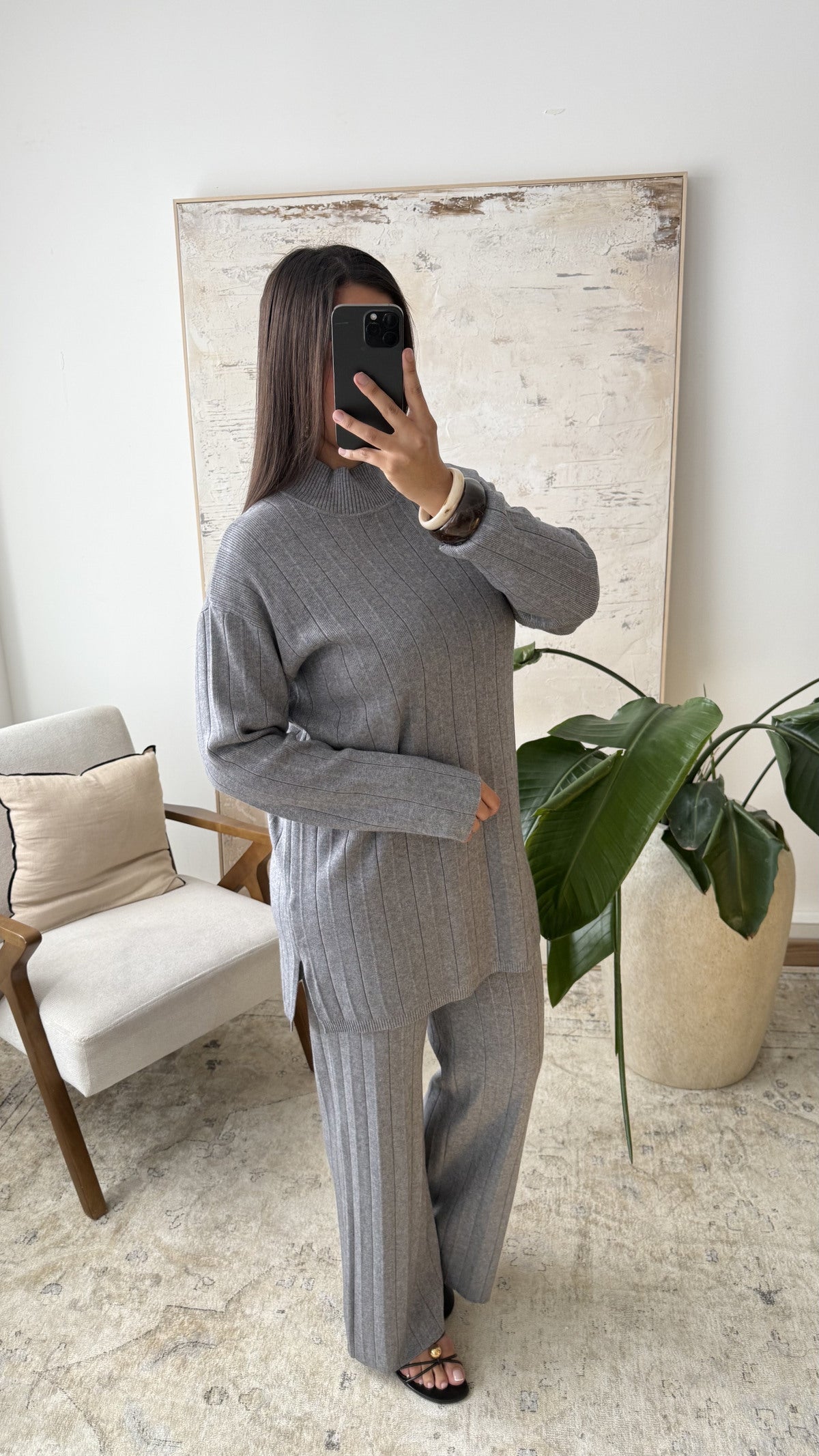 Ensemble côtelé col chemise | Noura