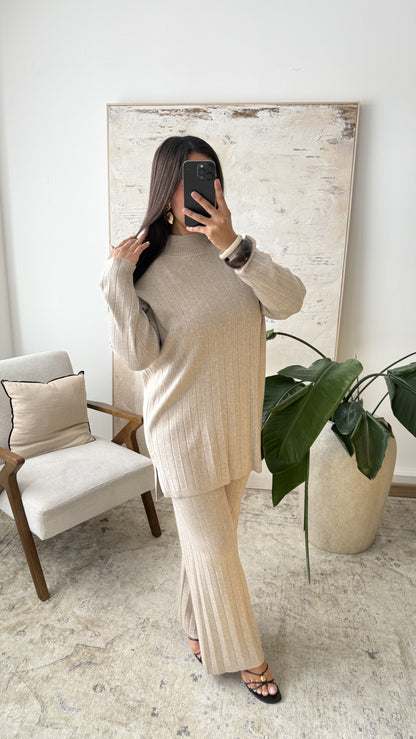 Ensemble côtelé col chemise | Noura