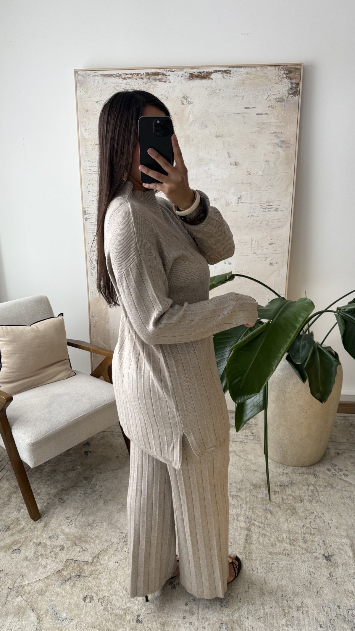 Ensemble côtelé col chemise | Noura