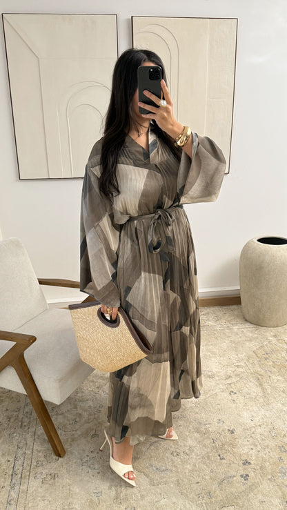 Robe longue plissée