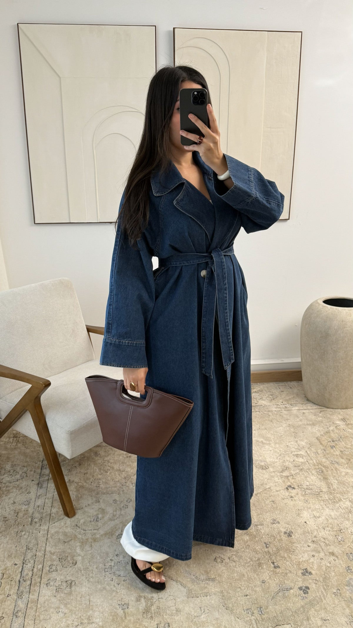 Veste trench en jean